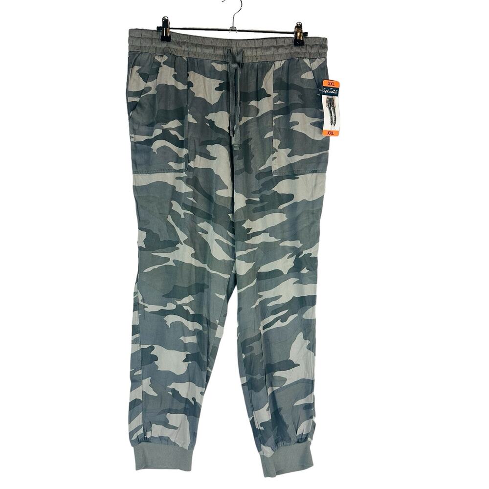 New Splendid Womans Sz XXL Jogger Pants Gray Camo Pull On Comfort Stretch NWT - Picture 2 of 11